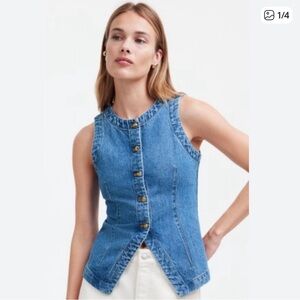 Madewell denim crewneck vest